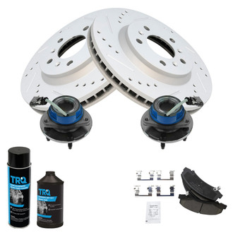 TRQ® - Performance Ceramic Front Brake Kit with Hub Assemblies