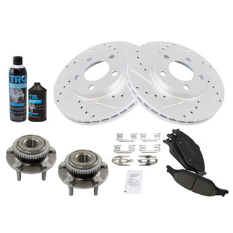 TRQ® - Performance Ceramic Front Brake Kit with Hub Assemblies