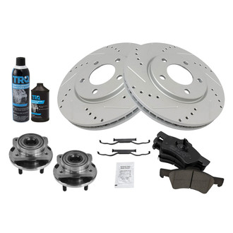 TRQ® - Performance Ceramic Front Brake Kit with Hub Assemblies