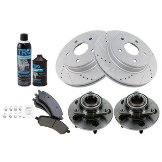 TRQ® - Performance Ceramic Front Brake Kit with Hub Assemblies
