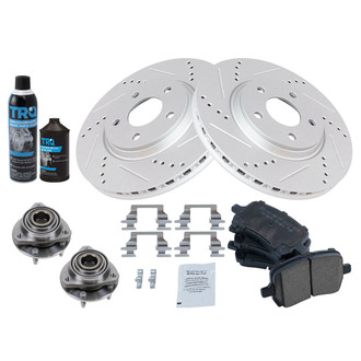 TRQ® - Performance Ceramic Front Brake Kit with Hub Assemblies