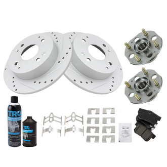 TRQ® - Performance Ceramic Rear Brake Kit with Hub Assemblies
