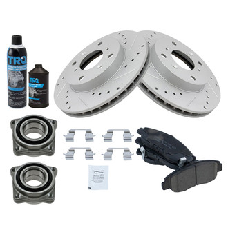 TRQ® - Performance Ceramic Front Brake Kit with Hub Assemblies
