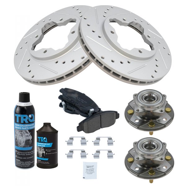 TRQ® - Performance Ceramic Front Brake Kit with Hub Assemblies