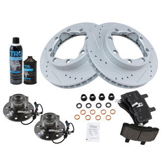 TRQ® - Performance Ceramic Front Brake Kit with Hub Assemblies
