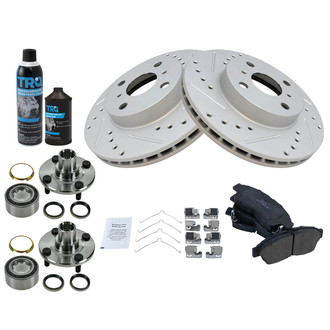 TRQ® - Performance Ceramic Front Brake Kit with Hub Assemblies