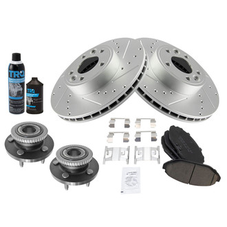 TRQ® - Performance Ceramic Front Brake Kit with Hub Assemblies