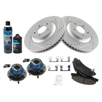 TRQ® - Performance Ceramic Front Brake Kit with Hub Assemblies