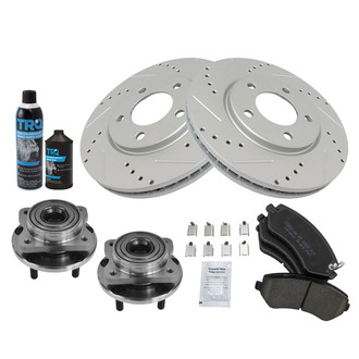 TRQ® - Performance Ceramic Front Brake Kit with Hub Assemblies