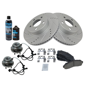 TRQ® - Performance Ceramic Front Brake Kit with Hub Assemblies