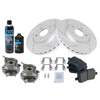 TRQ® - Performance Ceramic Front Brake Kit with Hub Assemblies