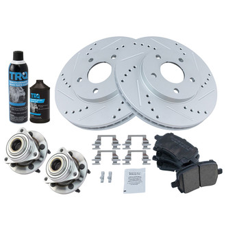 TRQ® - Performance Ceramic Front Brake Kit with Hub Assemblies
