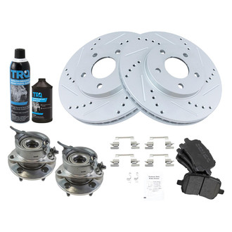 TRQ® - Performance Semi-Metallic Brake Kit with Hub Assemblies