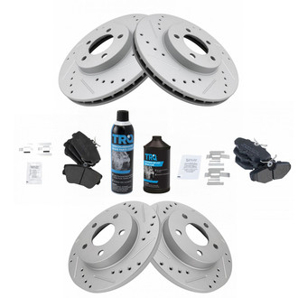 TRQ® - Performance Semi-Metallic Front and Rear Brake Kit