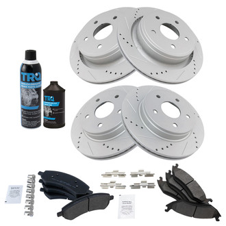 TRQ® - Performance Semi-Metallic Front and Rear Brake Kit