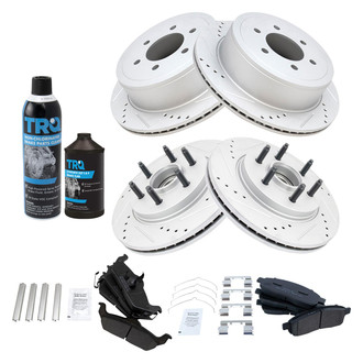 TRQ® - Performance Semi-Metallic Front and Rear Brake Kit