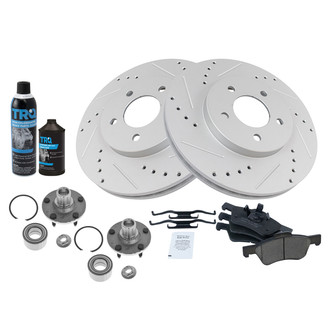 TRQ® - Performance Ceramic Front Brake Kit with Hub Assemblies