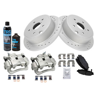 TRQ® - Performance Ceramic Rear Brake Kit with Calipers