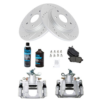 TRQ® - Performance Ceramic Rear Brake Kit with Calipers