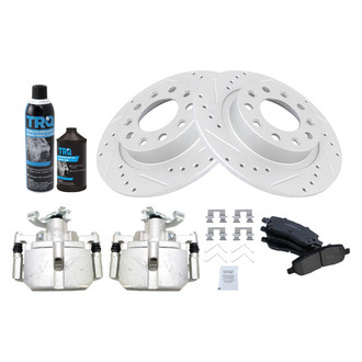 TRQ® - Performance Ceramic Rear Brake Kit with Calipers