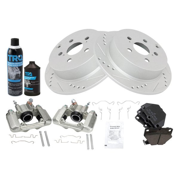 TRQ® - Performance Ceramic Rear Brake Kit with Calipers