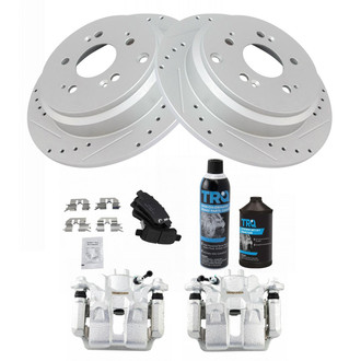 TRQ® - Performance Ceramic Rear Brake Kit with Calipers