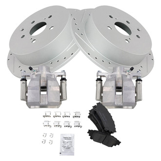 TRQ® - Performance Ceramic Rear Brake Kit with Calipers