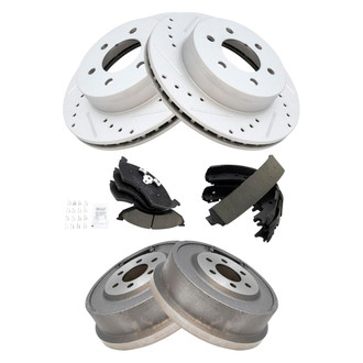 TRQ® - Performance Ceramic Brake Kit with Drum and Shoes