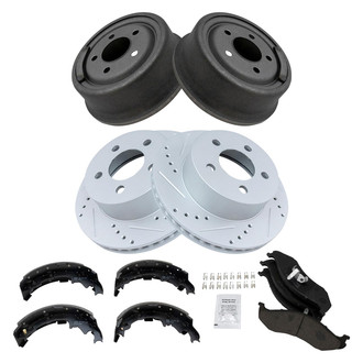 TRQ® - Performance Ceramic Brake Kit with Drum and Shoes
