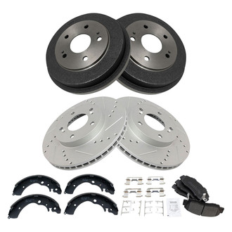 TRQ® - Performance Semi-Metallic Brake Kit with Drum and Shoes
