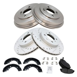 TRQ® - Performance Semi-Metallic Brake Kit with Drum and Shoes