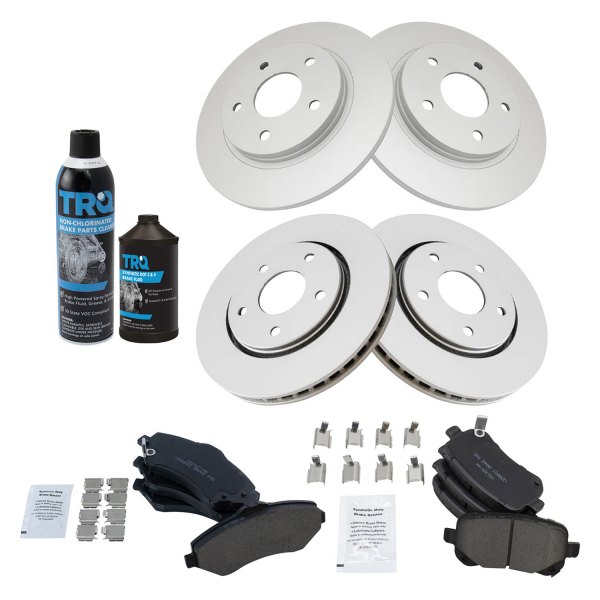 TRQ® - Front and Rear Disc Brake Kit with Ceramic Pads