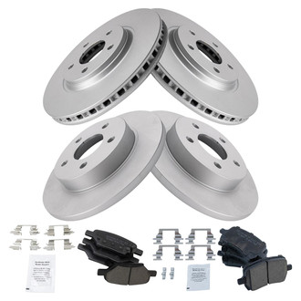 TRQ® - Front and Rear Disc Brake Kit with Ceramic Pads