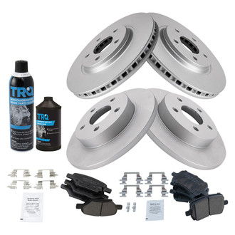 TRQ® - Front and Rear Disc Brake Kit with Ceramic Pads