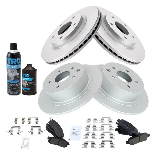 TRQ® - Front and Rear Disc Brake Kit with Ceramic Pads