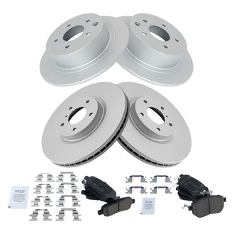 TRQ® - Front and Rear Disc Brake Kit with Ceramic Pads