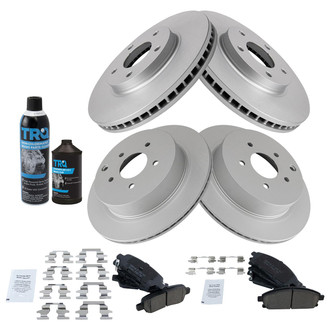 TRQ® - Front and Rear Disc Brake Kit with Ceramic Pads