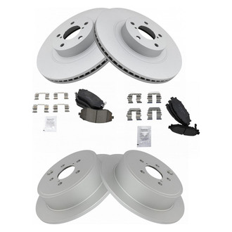 TRQ® - Front and Rear Disc Brake Kit with Ceramic Pads