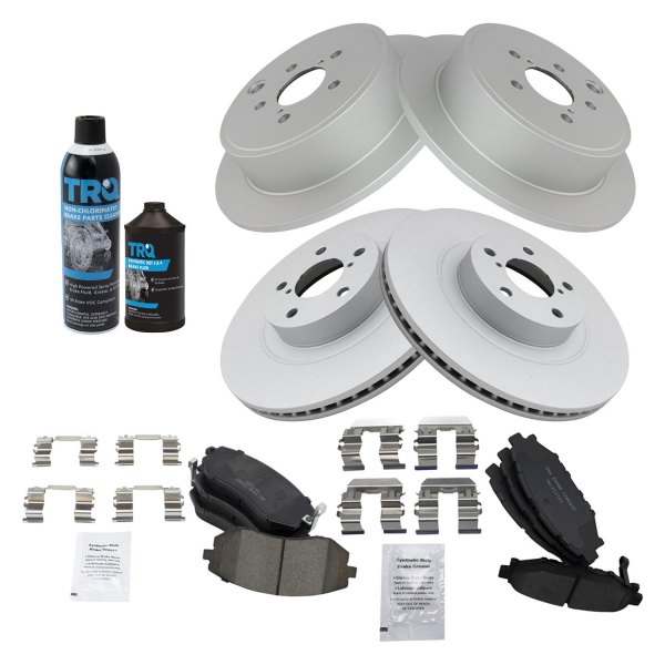 TRQ® - Front and Rear Disc Brake Kit with Ceramic Pads