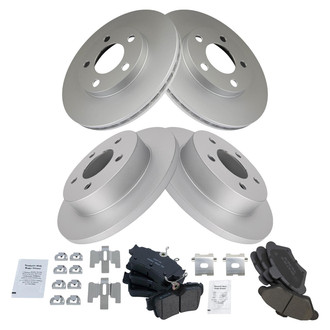 TRQ® - Front and Rear Disc Brake Kit with Ceramic Pads