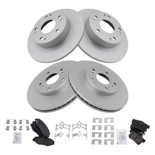 TRQ® - Front and Rear Disc Brake Kit with Ceramic Pads