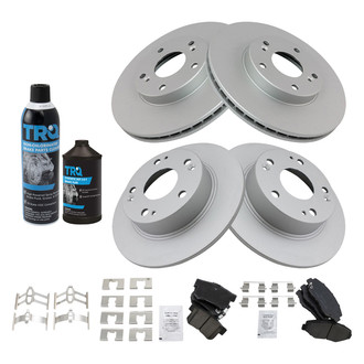 TRQ® - Front and Rear Disc Brake Kit with Ceramic Pads