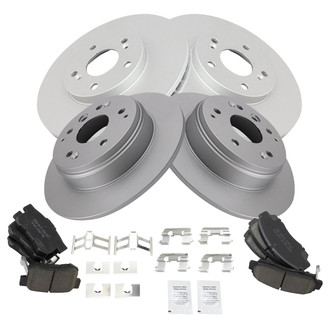 TRQ® - Front and Rear Disc Brake Kit with Ceramic Pads