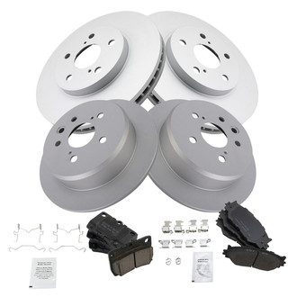 TRQ® - Front and Rear Disc Brake Kit with Ceramic Pads
