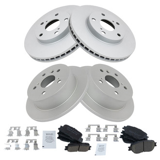 TRQ® - Front and Rear Disc Brake Kit with Ceramic Pads
