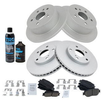 TRQ® - Front and Rear Disc Brake Kit with Ceramic Pads