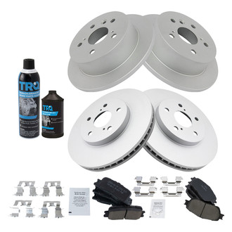 TRQ® - Front and Rear Disc Brake Kit with Ceramic Pads