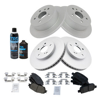 TRQ® - Front and Rear Disc Brake Kit with Ceramic Pads