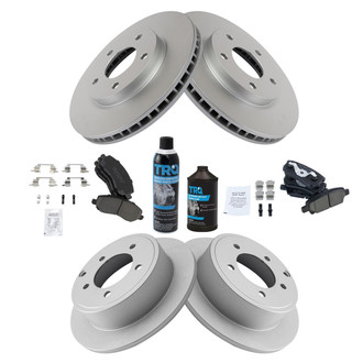 TRQ® - Front and Rear Disc Brake Kit with Ceramic Pads