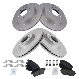 TRQ® - Front and Rear Disc Brake Kit with Ceramic Pads